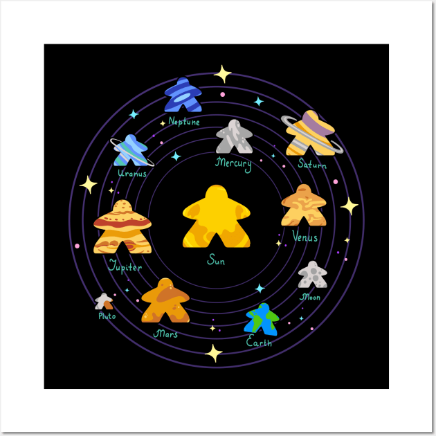 Meeple Board Game Solar System Planets Wall Art by Wakzs3Arts
